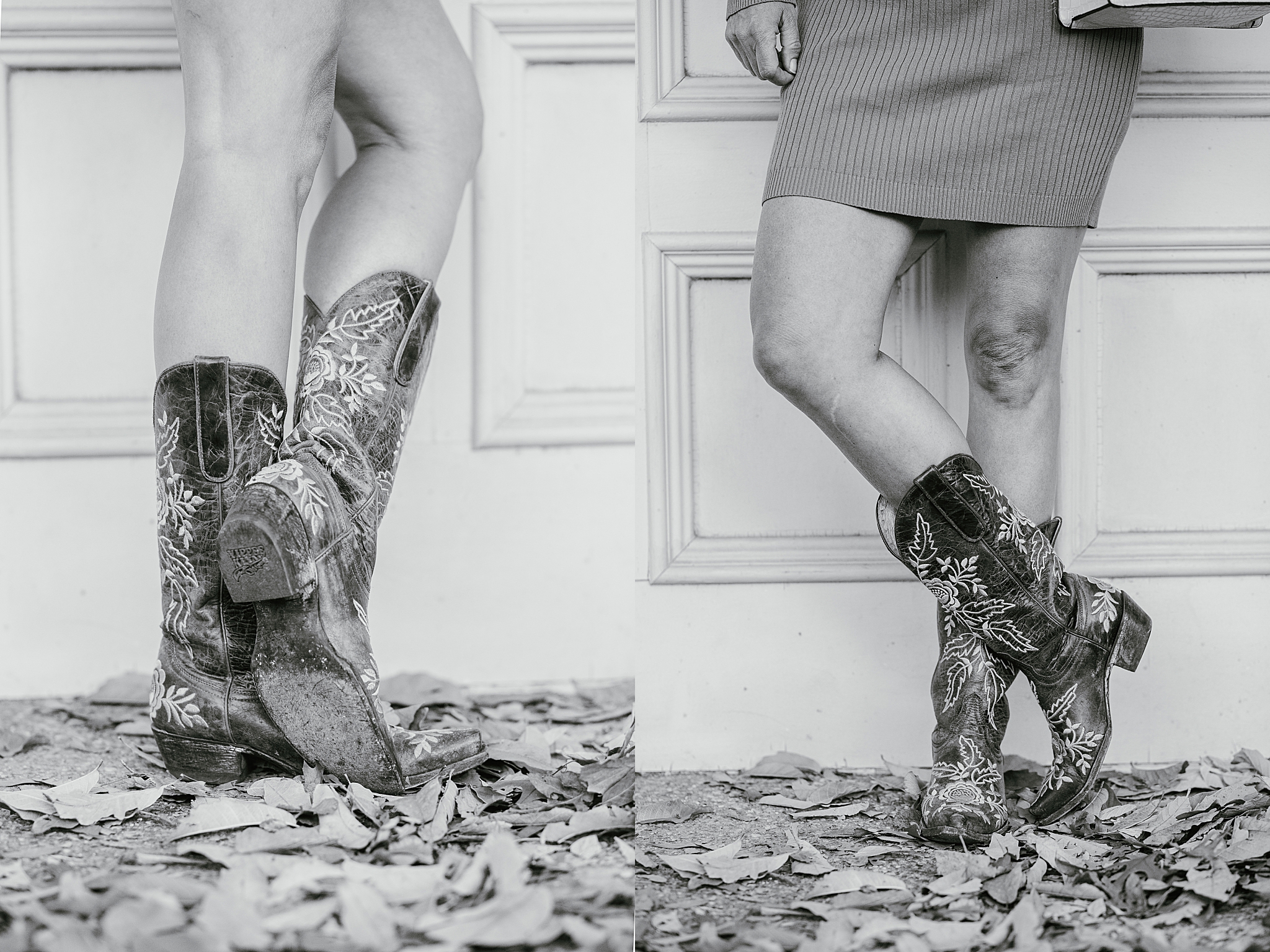 cowboy boots featured on crossed legs by Austin photographer
