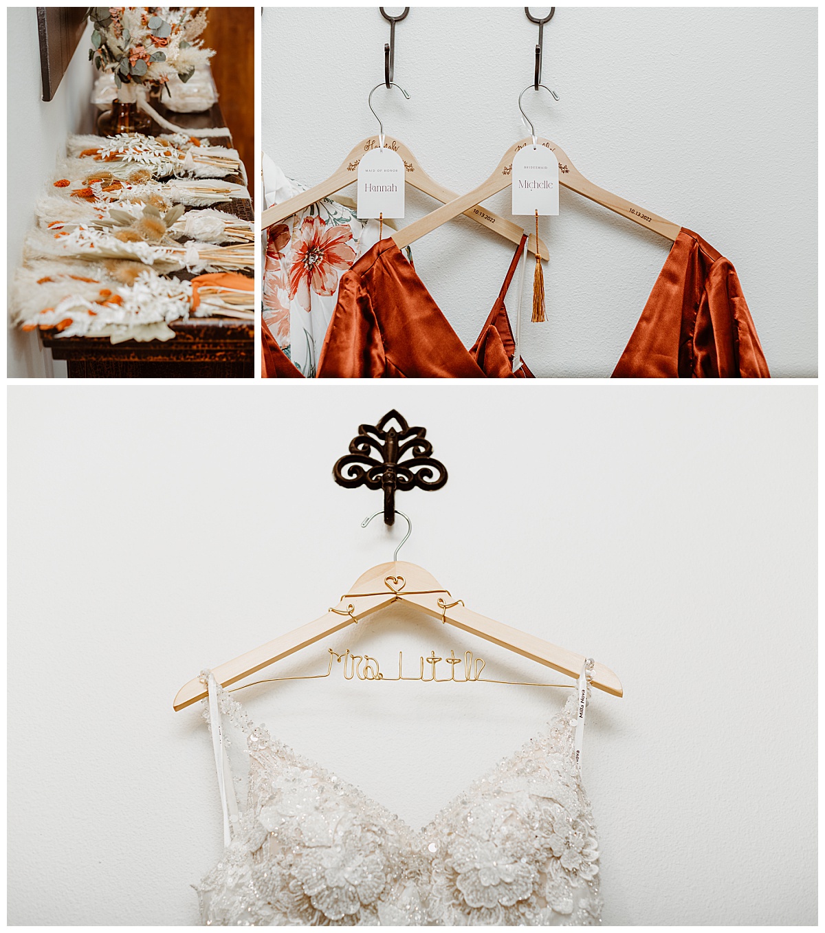 Bridal details for Texas ranch ceremony