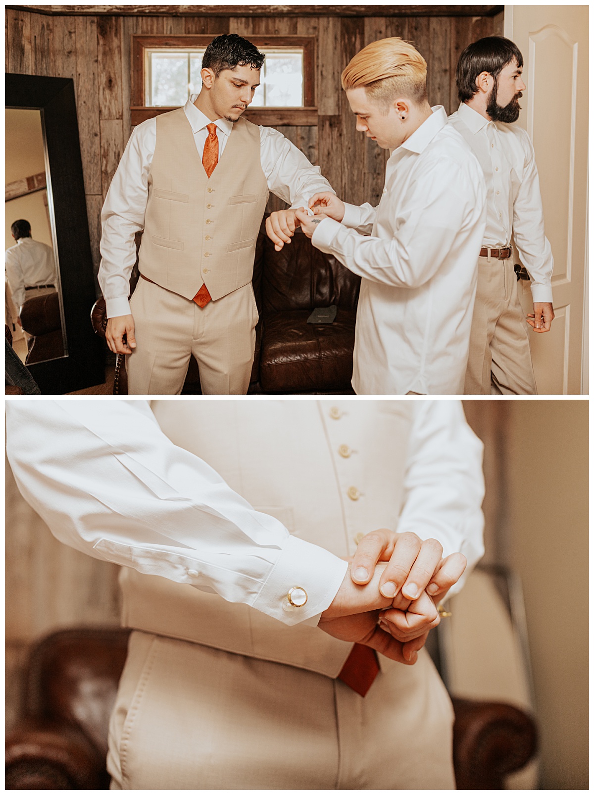 Groom gets ready for Texas ranch ceremony