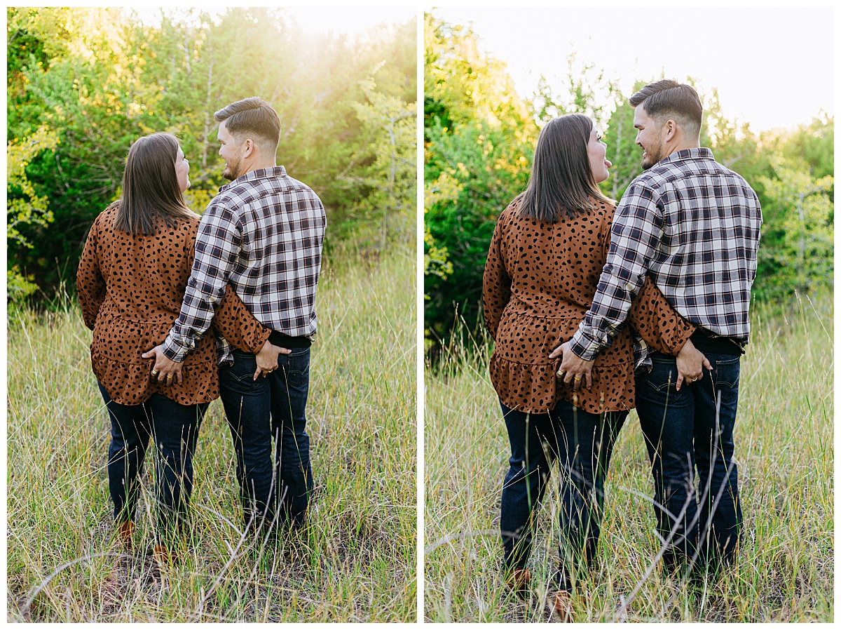 man and woman grab butts for Austin wedding photographer