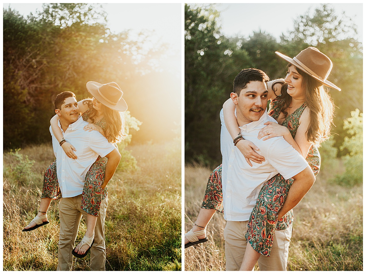 guy carries girl on his back by Ellie Chavez Photography